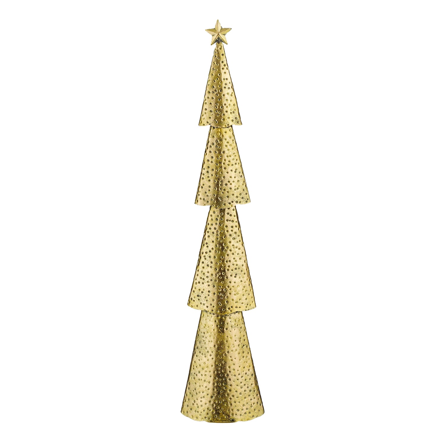 House of Seasons Kerstboom - L14,5 x B8 x H68 cm - Metaal - Goud