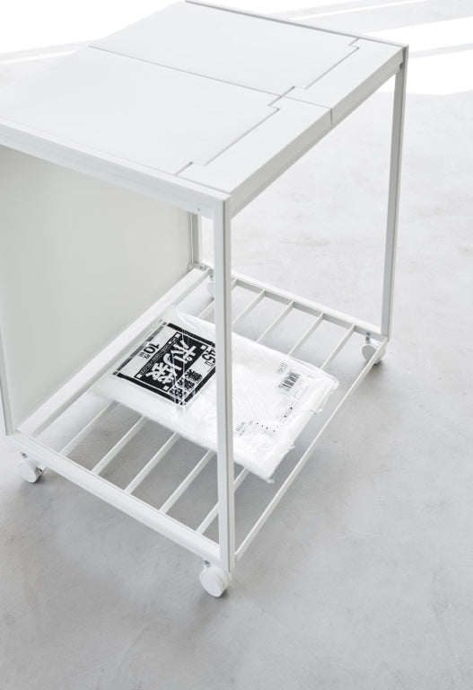 Yamazaki Afvalscheidingsprullenbak met wielen - 2 comp - Tower - Wit