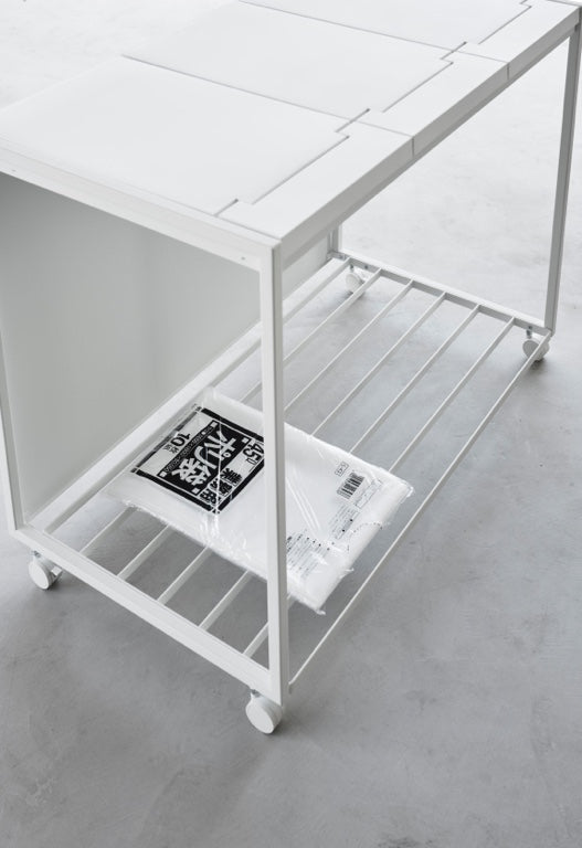 Yamazaki Afvalscheidingsprullenbak met wielen - 3 comp - Tower - Wit