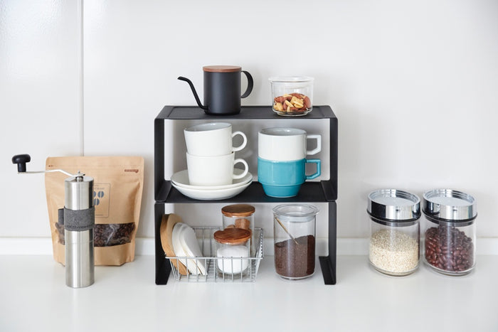 Yamazaki Smal Stapelbaar Keukenrekje - Tower - Zwart