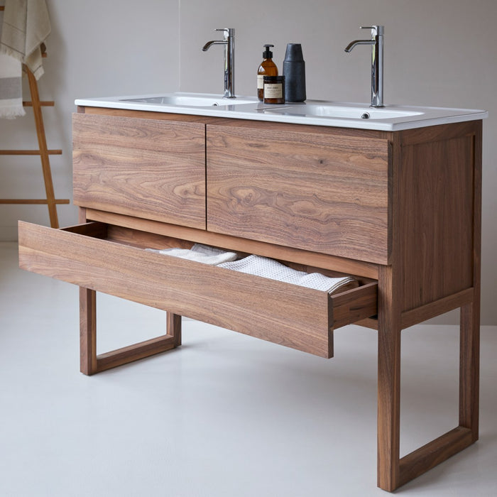 Tikamoon - Edgar - Badkamermeubel van massief walnoothout 120 cm