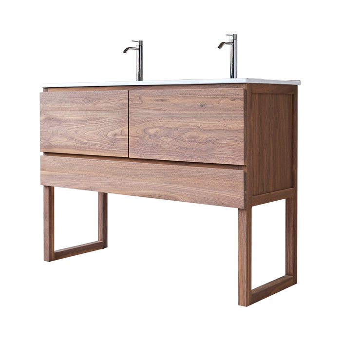 Tikamoon - Edgar - Badkamermeubel van massief walnoothout 120 cm