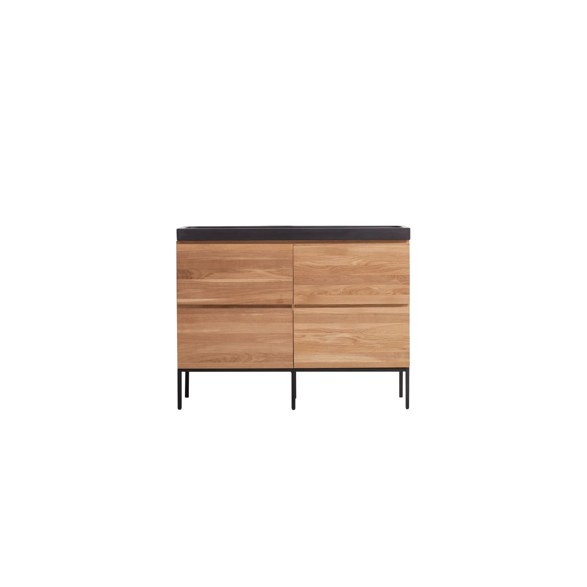 Tikamoon - Nova - Badkamermeubel in massief eiken en lavasteen 120 cm