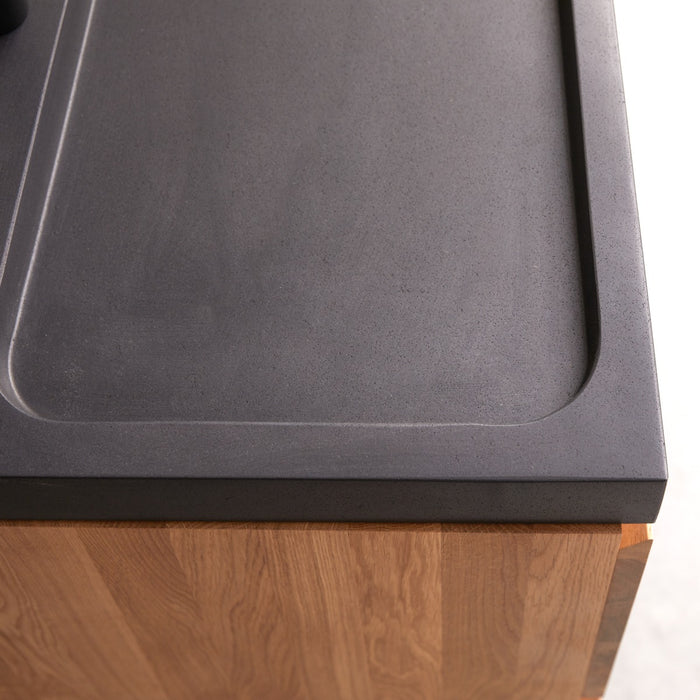 Tikamoon - Nova - Badkamermeubel in massief eiken en lavasteen 120 cm