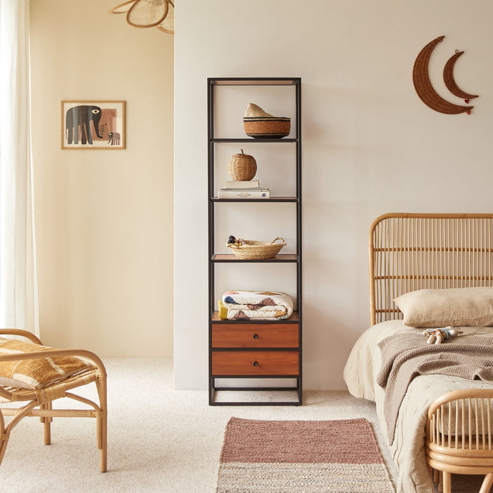 Tikamoon - Agra - Kinderstellingkast van massief acaciahout en metaal