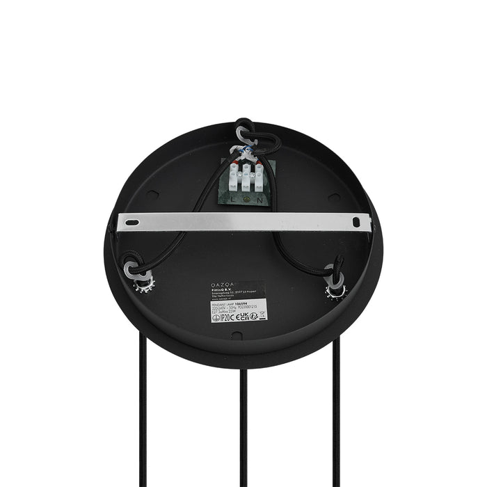 QAZQA Art Deco hanglamp zwart met smoke glas rond 3-lichts - Vidro