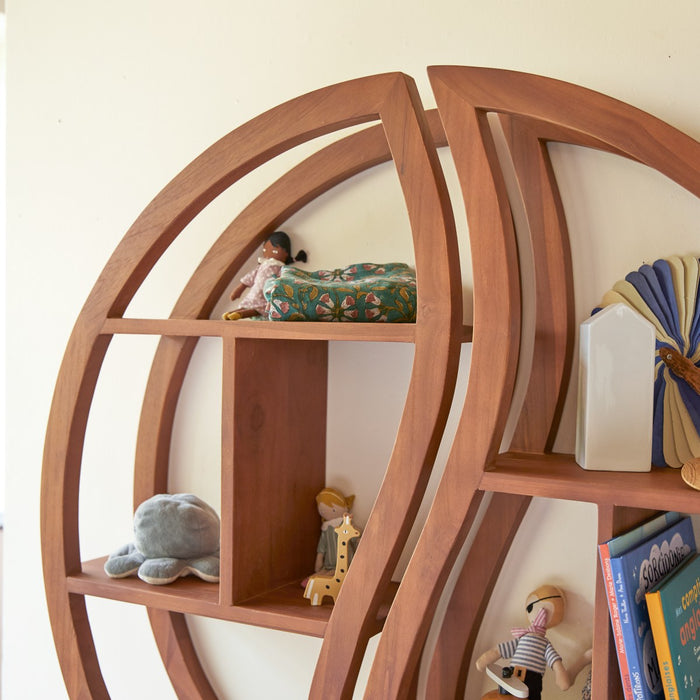 Tikamoon - Ying Yang - Wandplank voor kinderkamer van massief teakhout