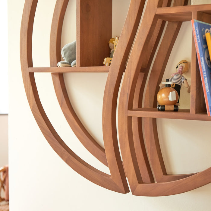 Tikamoon - Ying Yang - Wandplank voor kinderkamer van massief teakhout