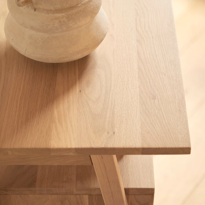 Tikamoon - Pola - Massief eiken bijzettafel met 2 laden