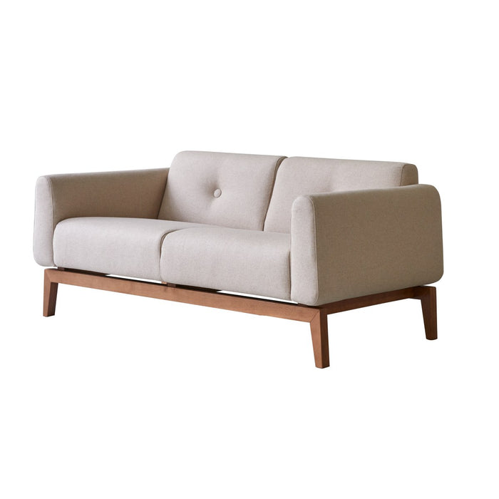 Tikamoon - Bjorn - Tweezitsbank in massief eiken en ecru wol