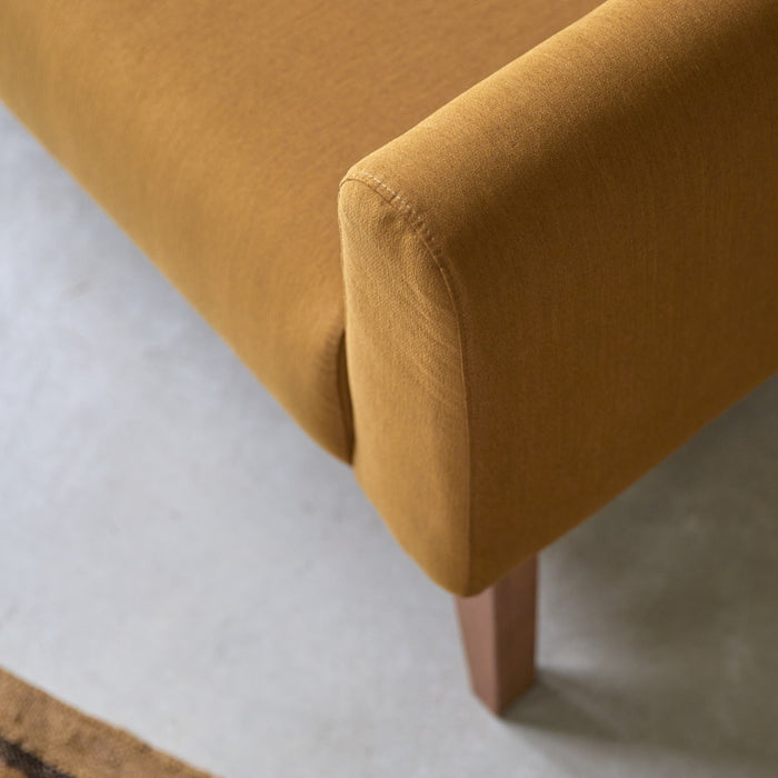 Tikamoon - Bjorn - Tweezitsbank van massief eiken en mosterdgele stof