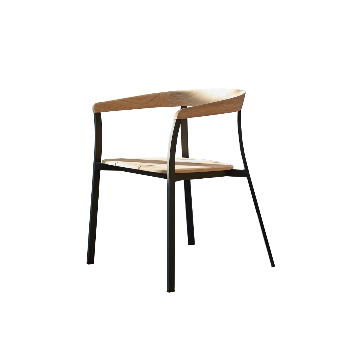 Tikamoon - Arco - Tuinstoel in massief teak en aluminium