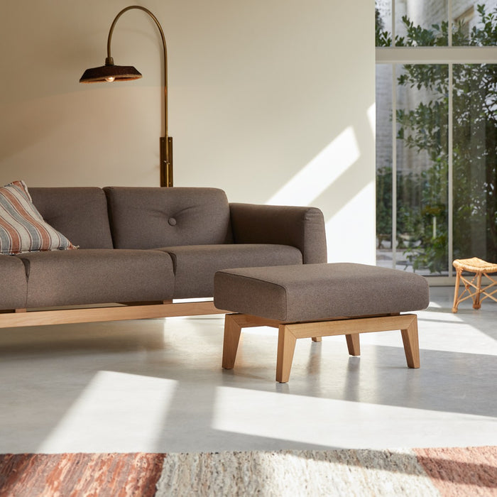 Tikamoon - Bjorn - Fauteuil van massief eiken met bruine stof