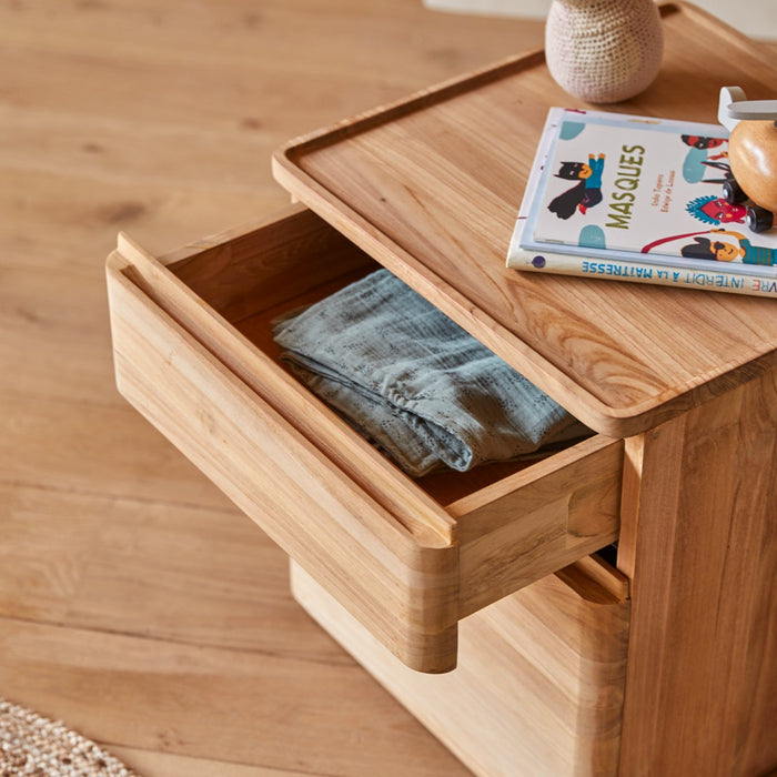 Tikamoon - Nino - Nachtkastje voor kinderen van massief teakhout