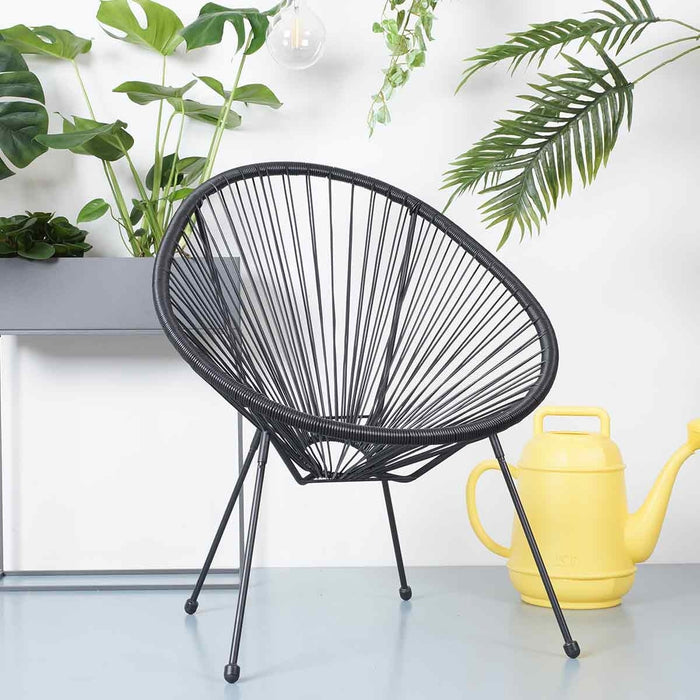 Lisomme Bo draad tuinstoel zwart