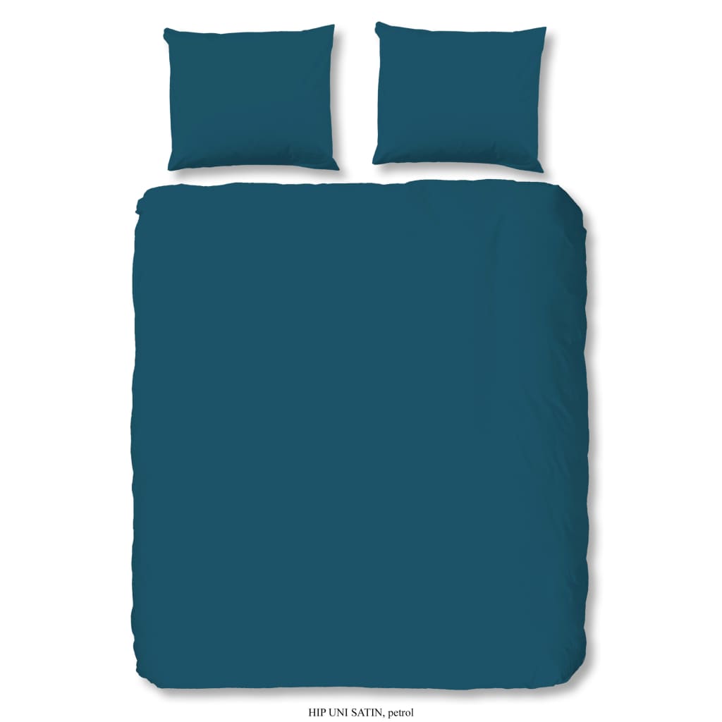 HIP Dekbedovertrek Uni 200x200|220 cm petrolblauw