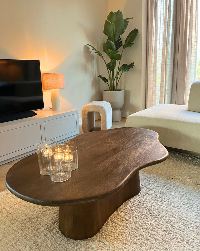 Giga Meubel - Salontafel Jessie Organisch Donkerbruin 120cm