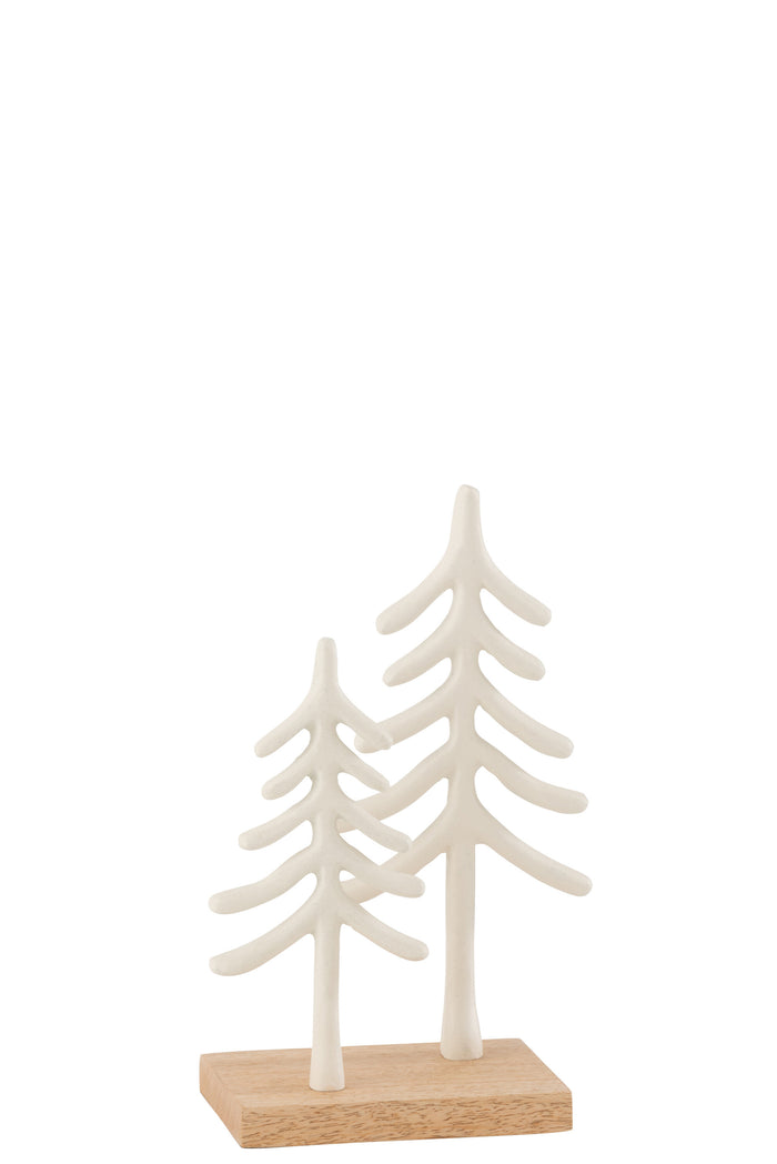 J-Line decoratie Bomen Goa - aluminium|hout - wit