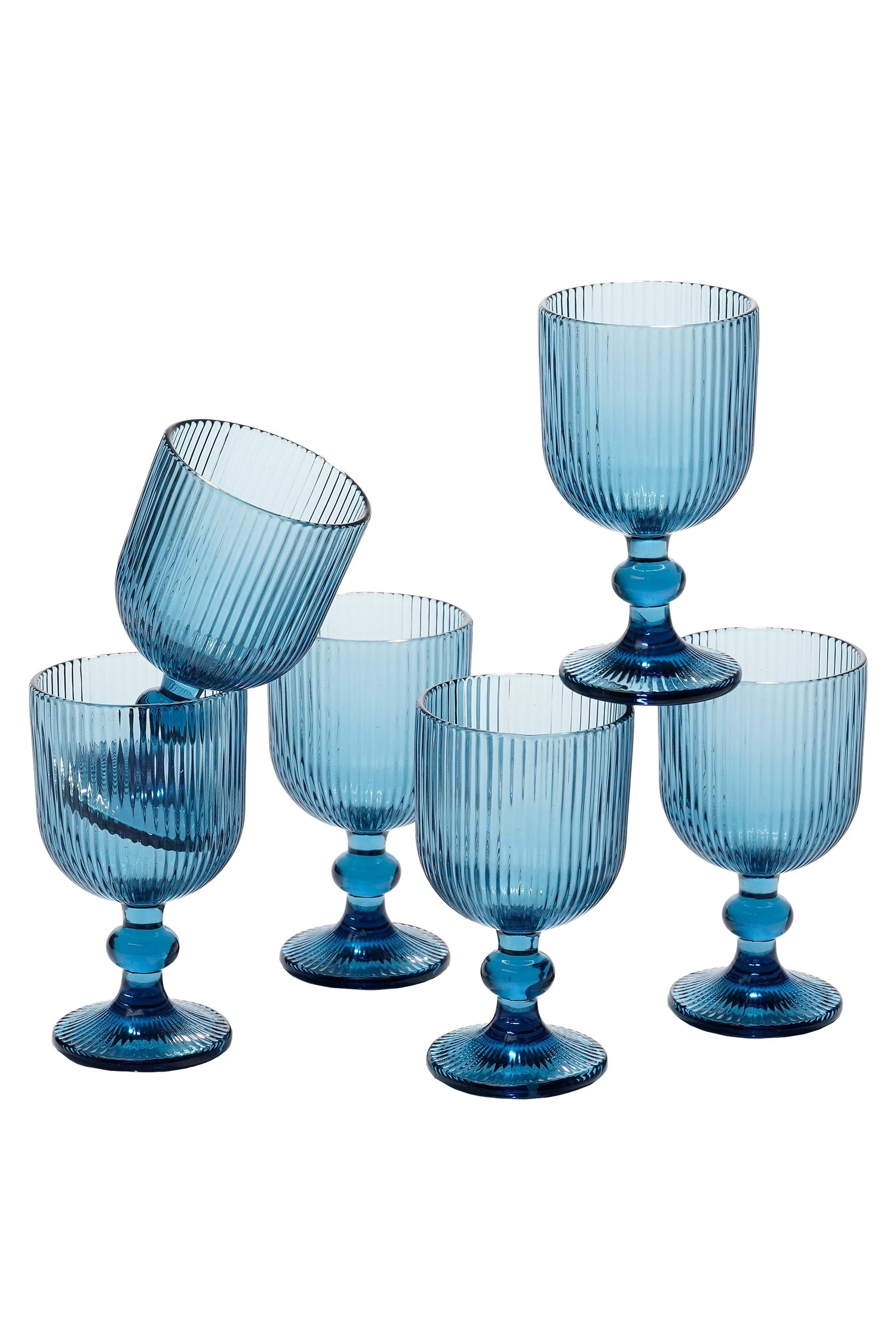 Mica Decorations Merlot Wijnglas - Set van 6 - 250 ml - Blauw