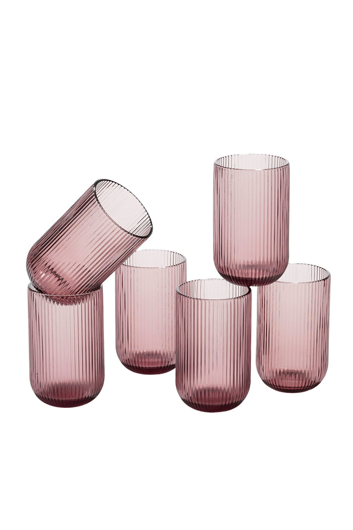 Mica Decorations Merlot Drinkglas - Set van 6 - 400 ml - Paars