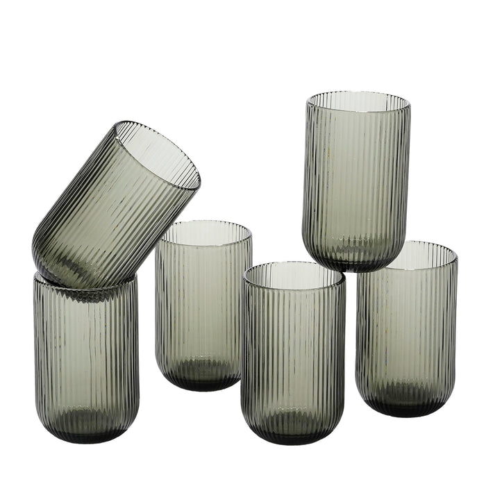 Mica Decorations Merlot Drinkglas - Set van 6 - 400 ml - Grijs