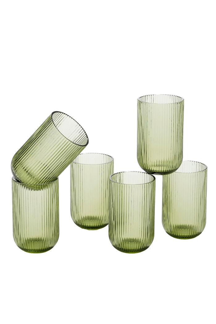 Mica Decorations Merlot Drinkglas - Set van 6 - 400 ml - Lichtgroen