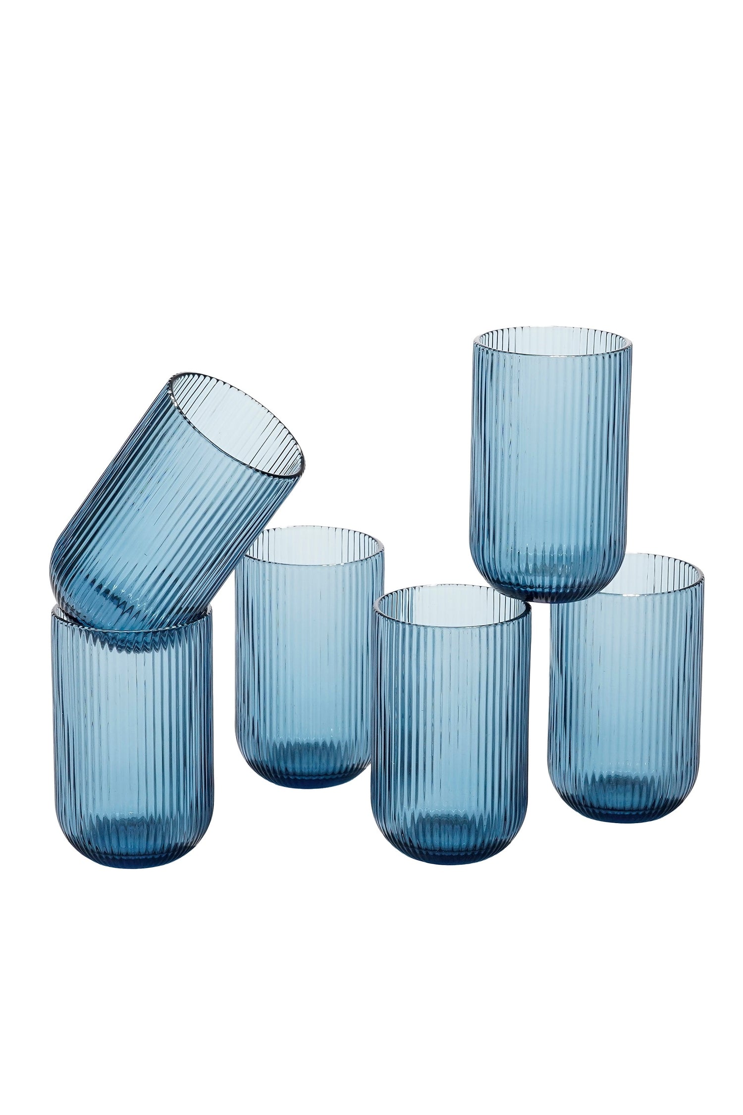 Mica Decorations Merlot Drinkglas - Set van 6 - 400 ml - Blauw