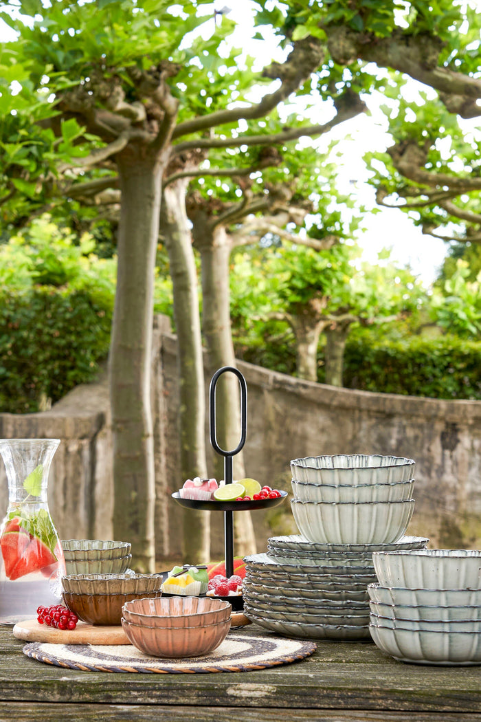 Mica Decorations Corfu Schaal - H9 x Ø17 cm - Keramiek - Grijs