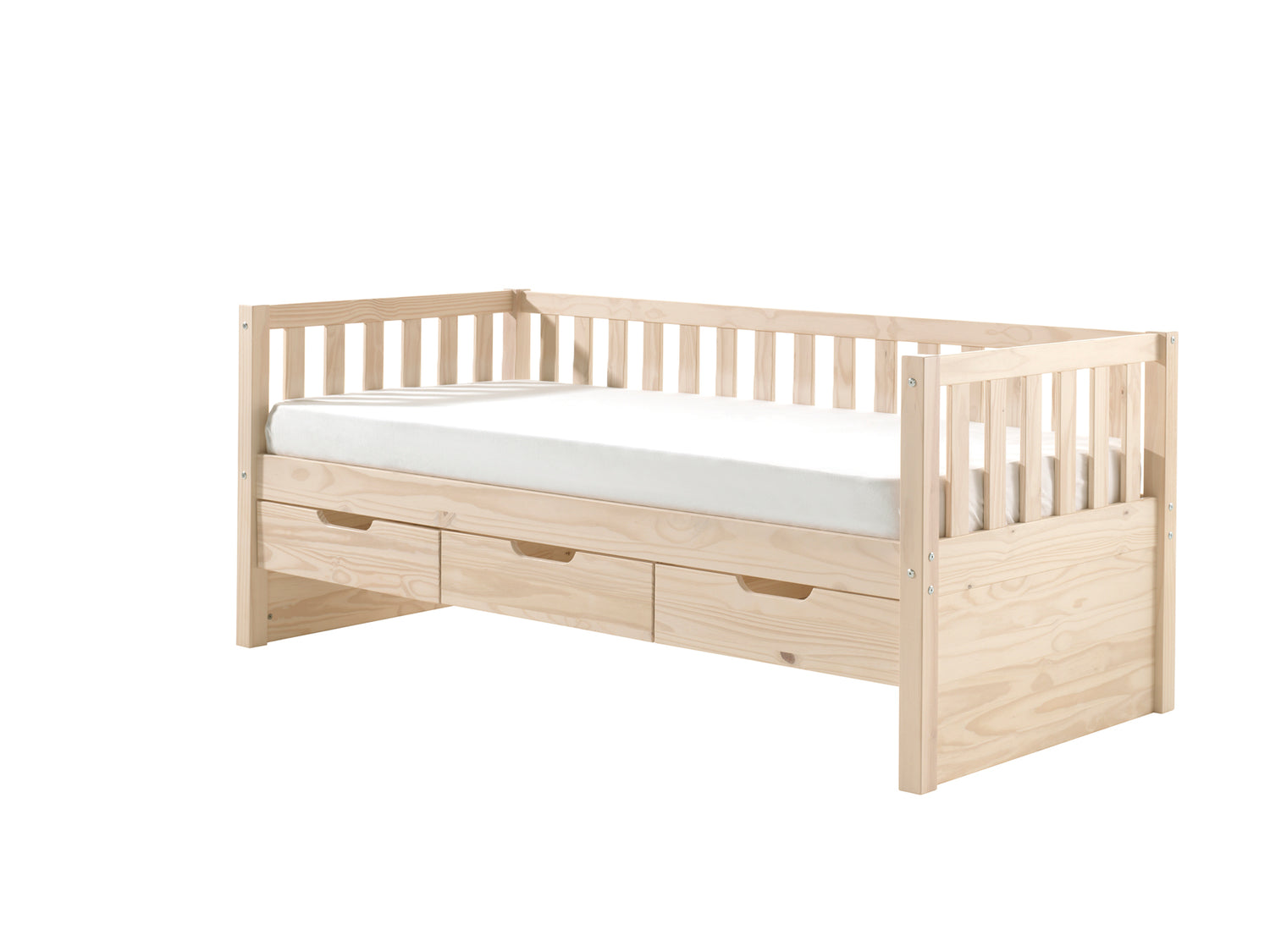 Vipack Fritz Kajuitbed met 3 Laden 90 x 200 cm - Milky Pine