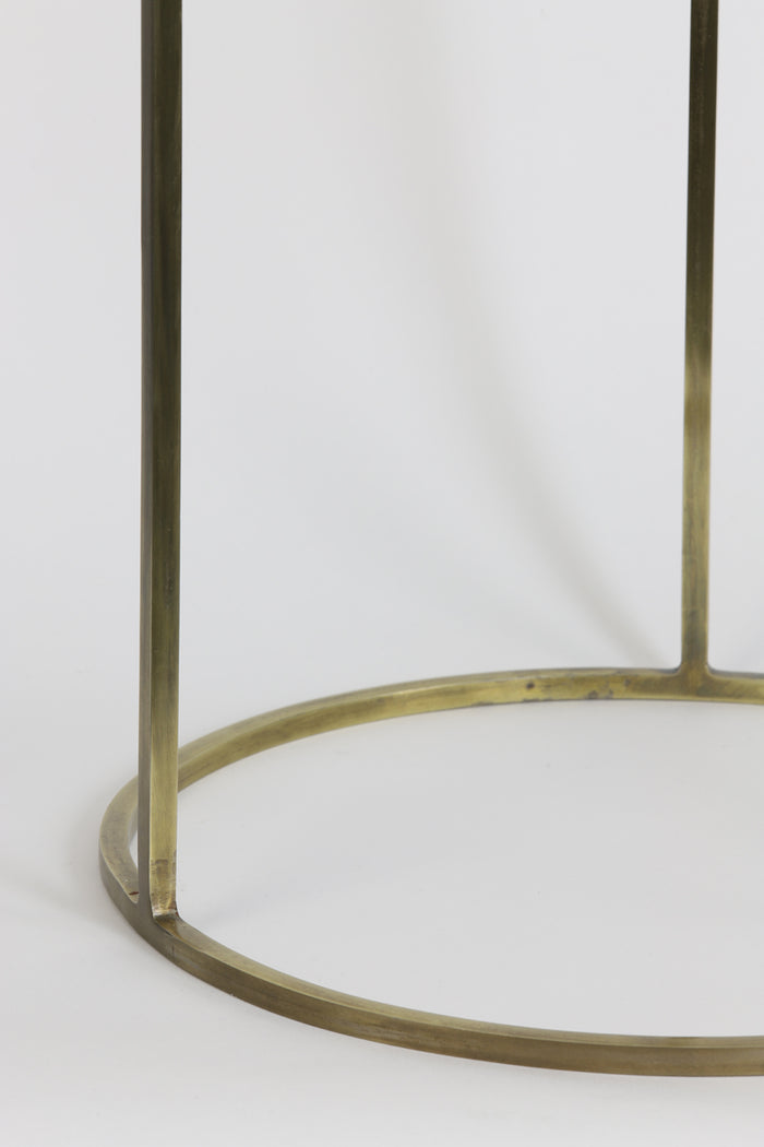 Light&living Zuil S|2 Ø32x82+Ø41x102 cm RICARDO wit marmer+ant. brons