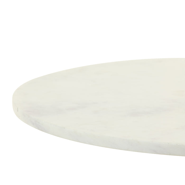 Light&living Bijzettafel Ø48x53 cm RICKERD wit marmer+antiek brons