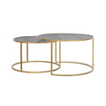 Light & Living Salontafel Duarte - Smoke Zwart|Goud - Ø65+Ø75cm