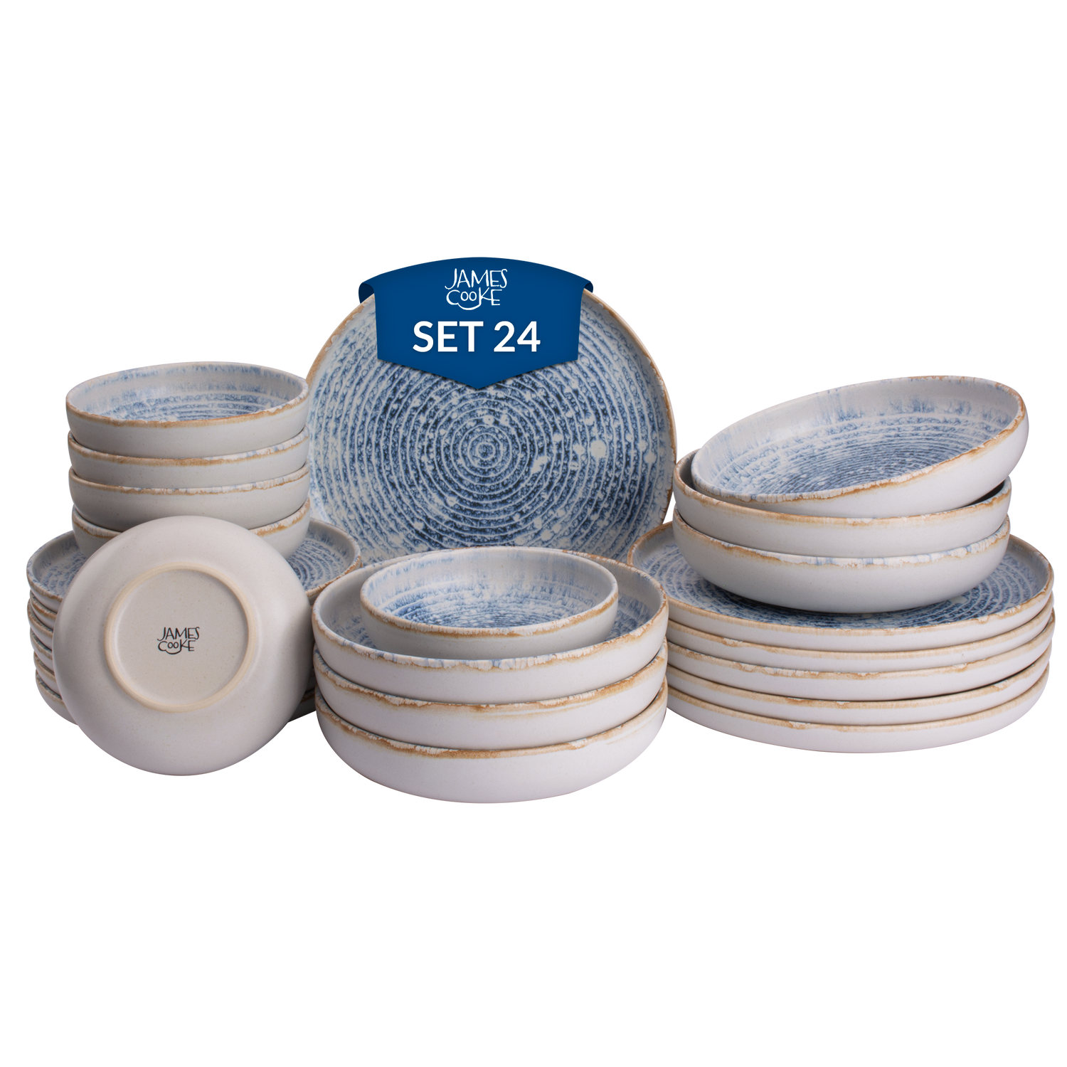 James Cooke - Azure Vintage - Serviesset - 6 persoons - 24 delig