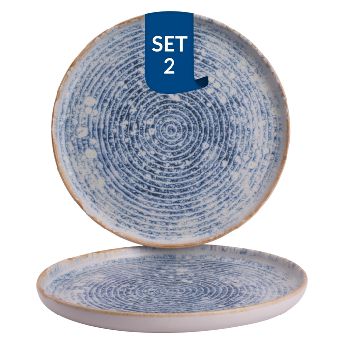 James Cooke - Azure Vintage - Bord - 2 stuks - ø 28 cm - Blauw|Wit