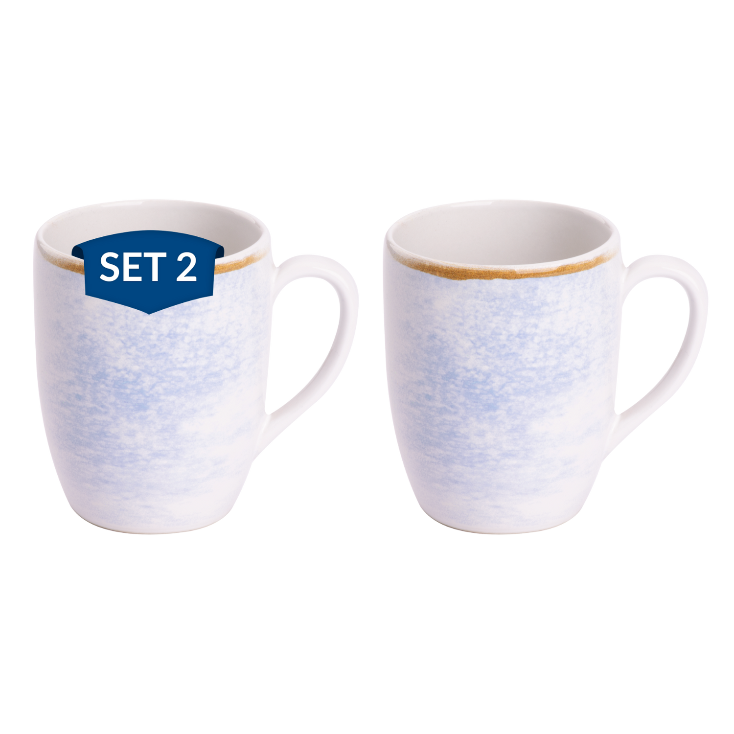 James Cooke - Clouded Charm - Beker - 2 stuks - 27 cl - Wit|Blauw