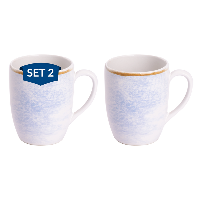 James Cooke - Clouded Charm - Beker - 2 stuks - 27 cl - Wit|Blauw