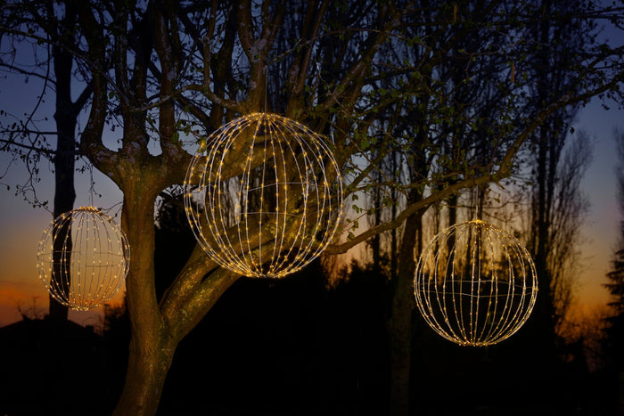 Luca Lighting Kerstverlichting Bal met Witte LED - Ø40 cm - Zilver