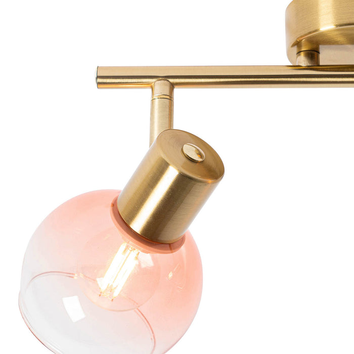 QAZQA Smart spot goud met roze glas incl. 2 Wifi P45 - Vidro