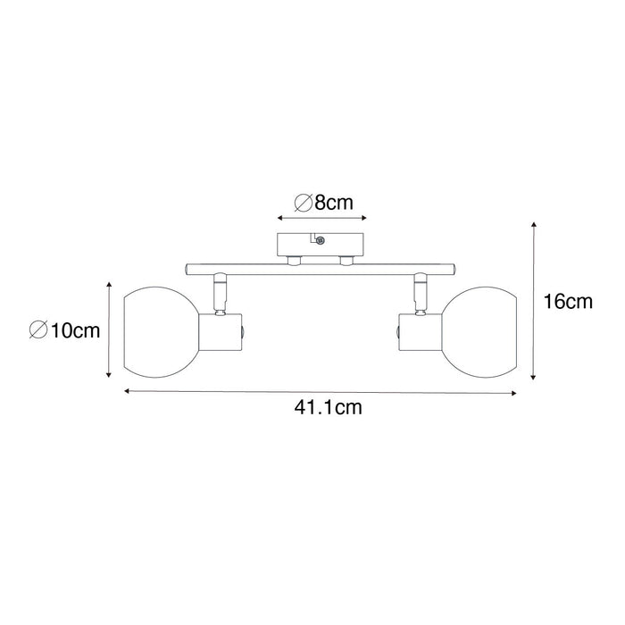QAZQA Smart spot goud met roze glas incl. 2 Wifi P45 - Vidro