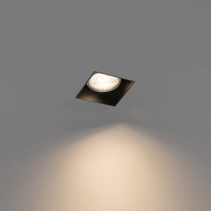 QAZQA Set van 6 inbouwspots zwart GU10 50mm trimless - Oneon