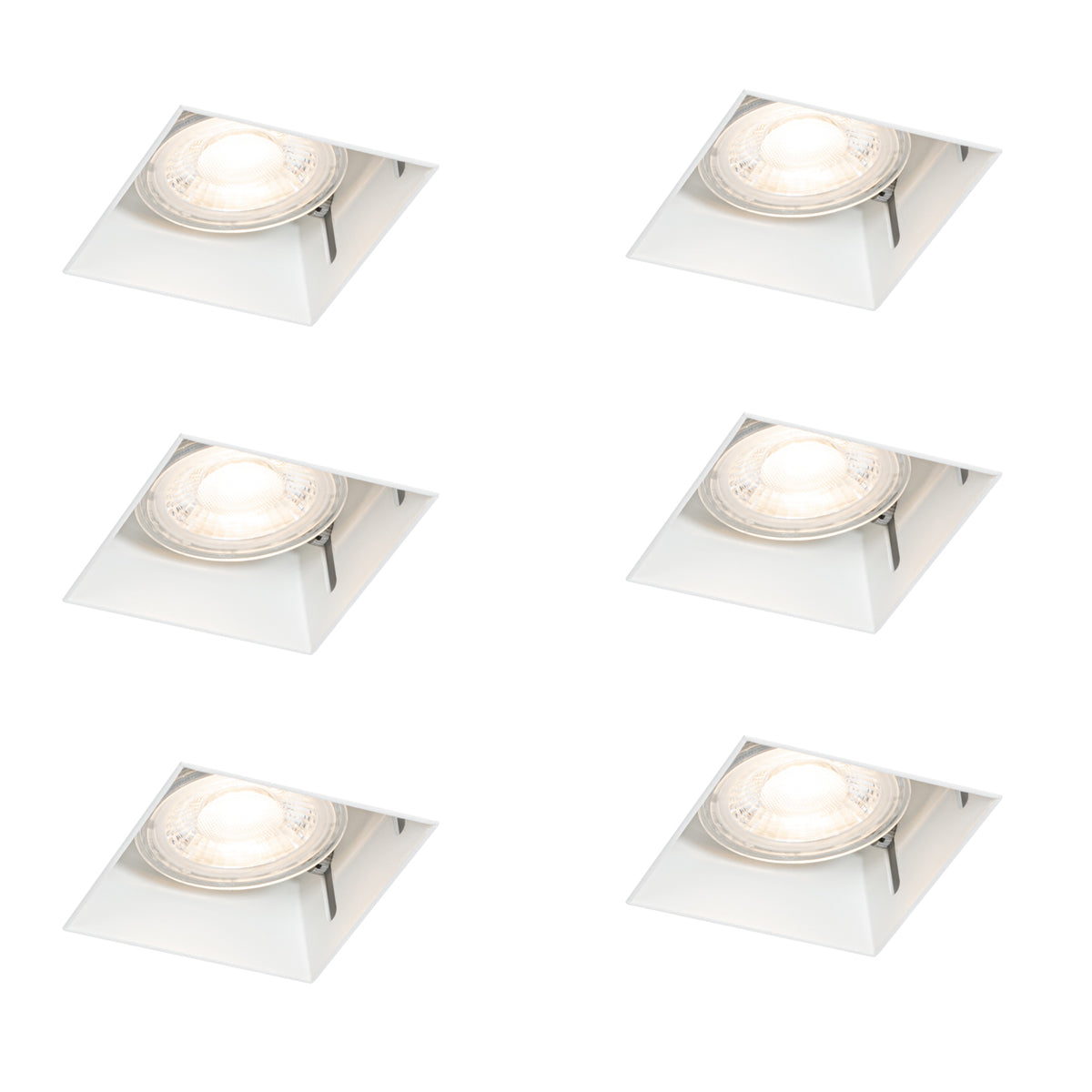 QAZQA Set van 6 inbouwspots wit GU10 50mm trimless - Oneon