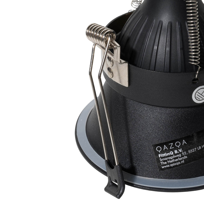 QAZQA Moderne inbouwspot zwart met goud GU10 70mm IP44 - Dept