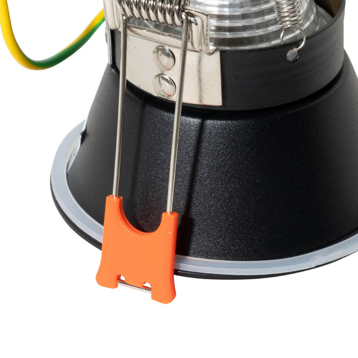 QAZQA Moderne inbouwspot zwart met goud GU10 50mm IP44 - Dept