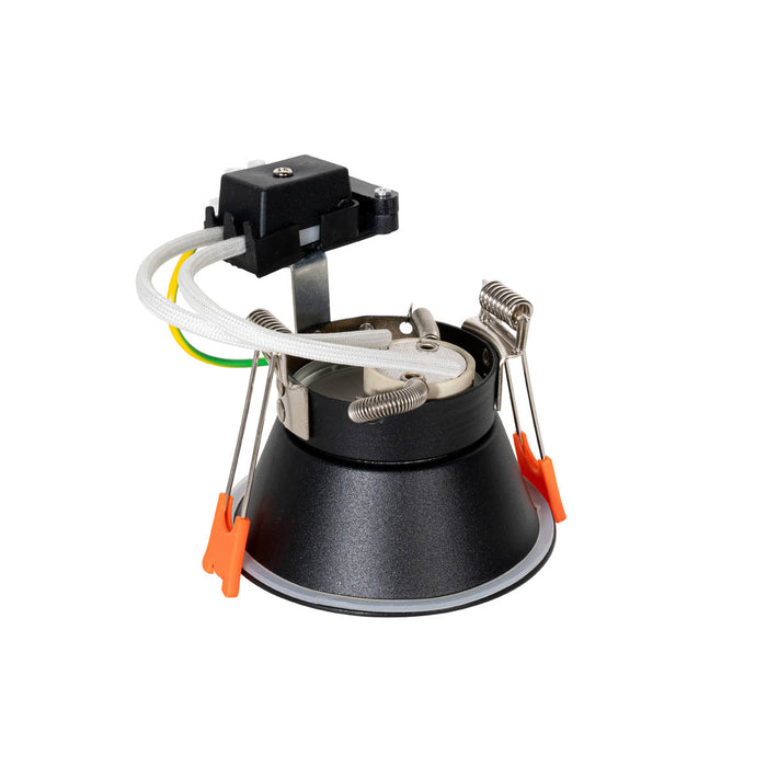 QAZQA Moderne inbouwspot zwart met goud GU10 50mm IP44 - Dept