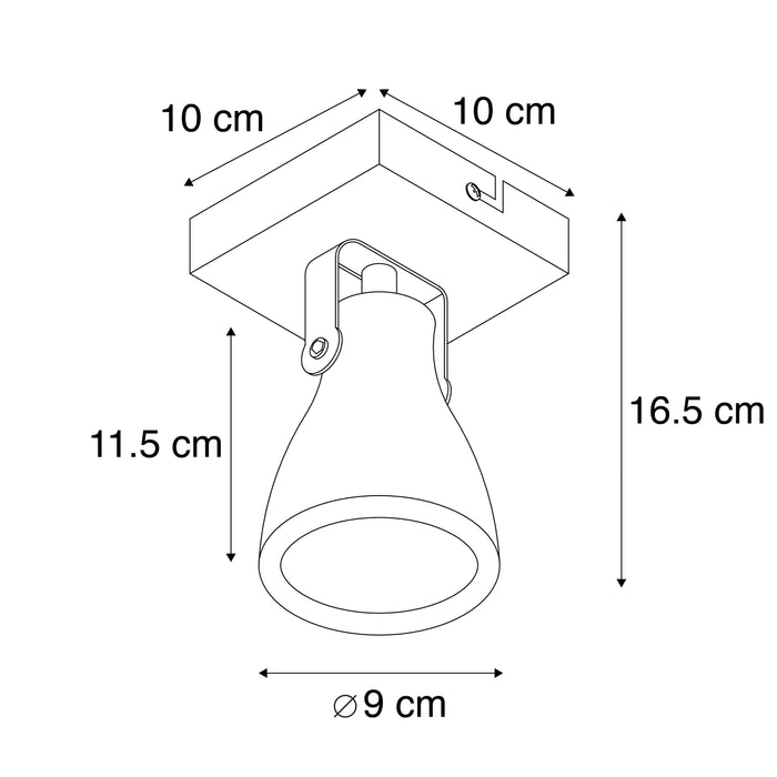QAZQA Set van 4 industriële spots grijs beton 1-lichts - Creto