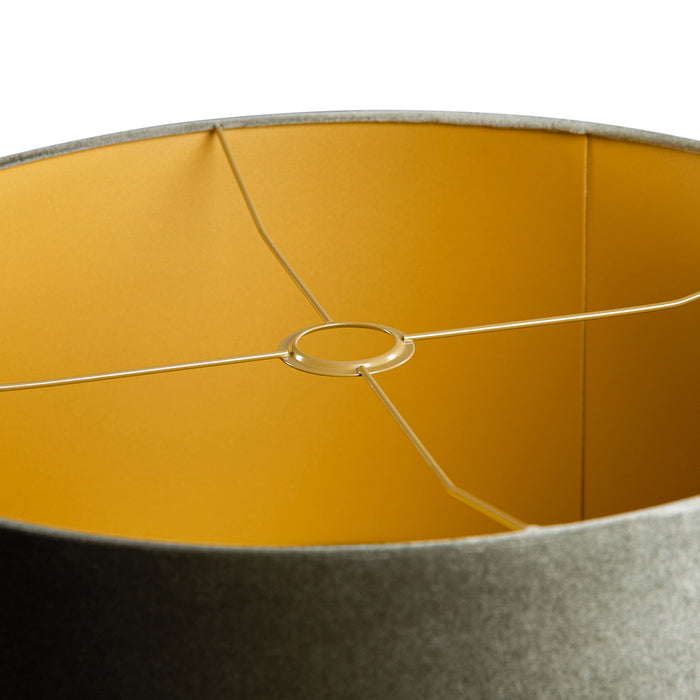 QAZQA Velours lampenkap groen met gouden binnenkant 50|50|25