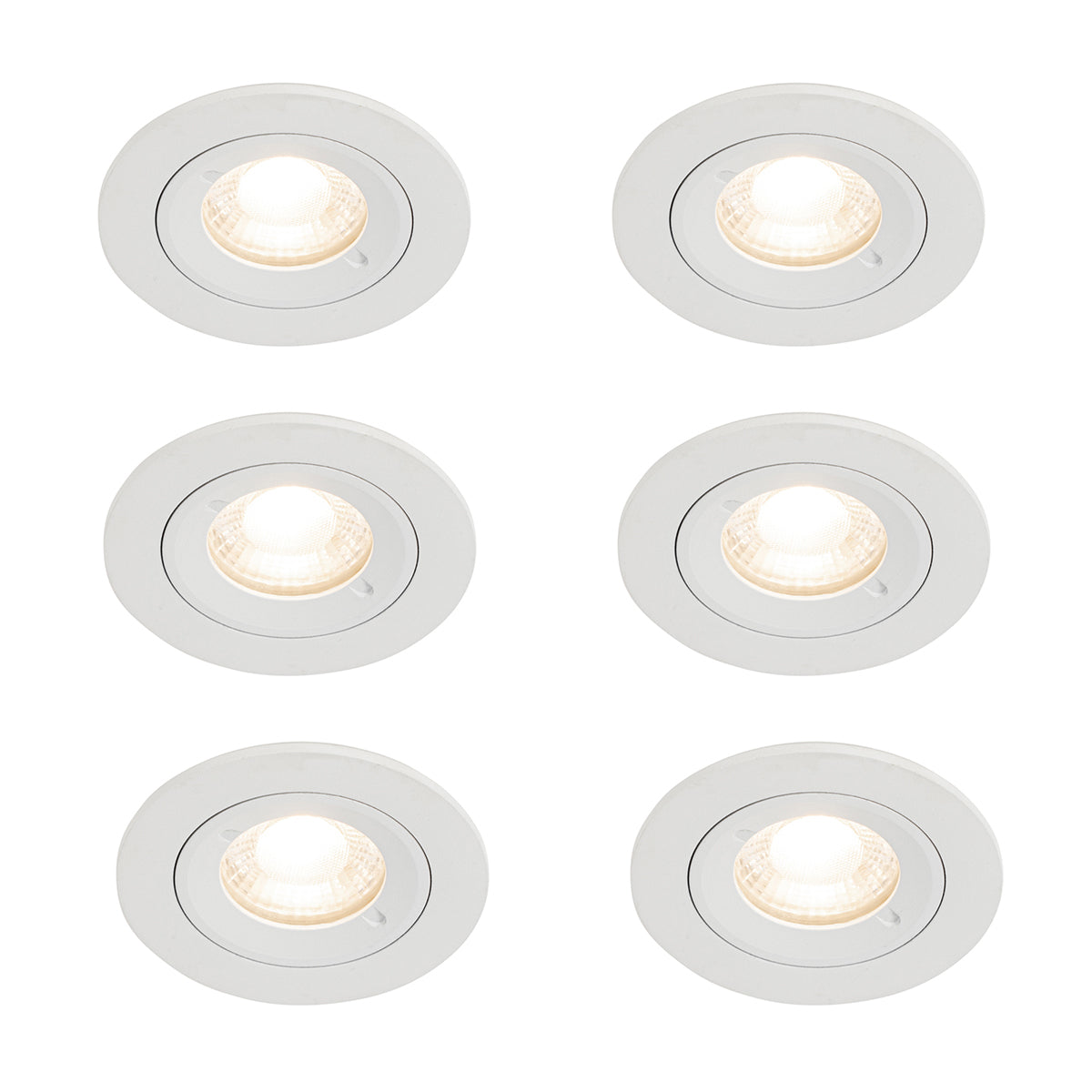 QAZQA Set van 6 inbouwspots wit rond GU10 50mm IP44 - Xena