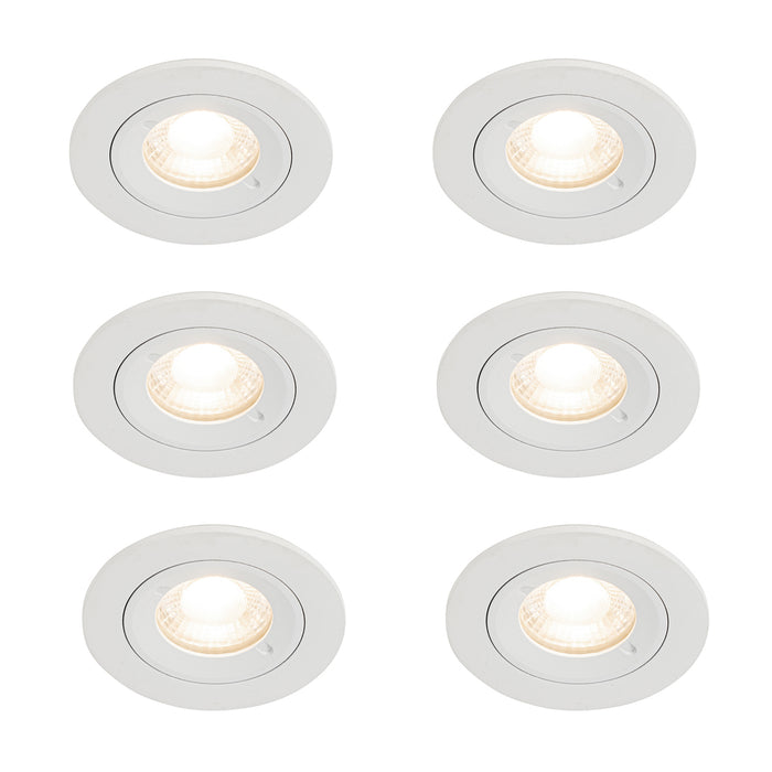 QAZQA Set van 6 inbouwspots wit rond GU10 50mm IP44 - Xena