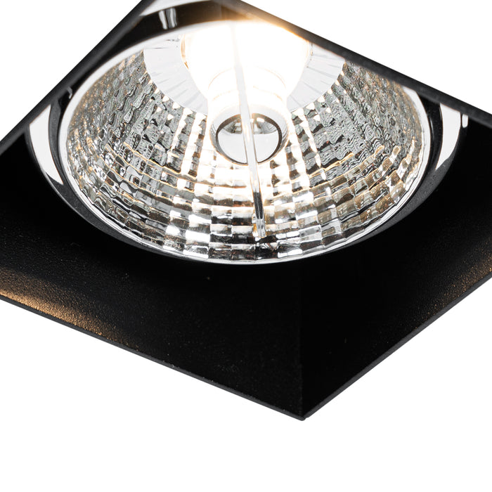 QAZQA Set van 6 inbouwspots zwart GU10 70mm trimless - Oneon