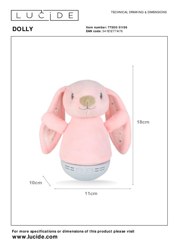 Lucide DOLLY Tafellamp - Roze